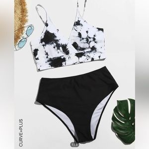 Plus Size Tie Dye two piece swimsuit
